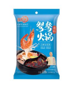 Alternative view of Base para hotpot doble sabor caldo de marisco y picante hongdl 228g